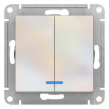 Выключатель 2-кл. с подсветкой 10А, жемчуг  ATLAS DESIGN 1034412