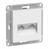 РОЗЕТКА КОМПЬЮТЕРНАЯ RJ-45 ДВОЙНАЯ , БЕЛЫЙ, СЕРИЯ ATLAS DESIGN, SCHNEIDER ELECTRIC