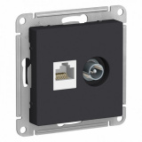 Розетка TV+PC cat.5e, карбон  ATLAS DESIGN 1034661