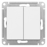 ПЕРЕКЛЮЧАТЕЛЬ ATLAS DESIGN 2-клавишный , перекрестный, 2 x сх. 7, 10АХ, механизм, БЕЛЫЙ