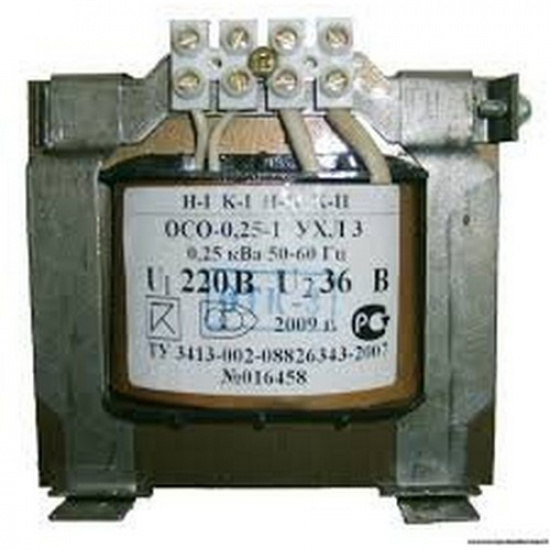 Трансформатор понижающий 1ф. 220В ОСО 0,25 220/36 - 1