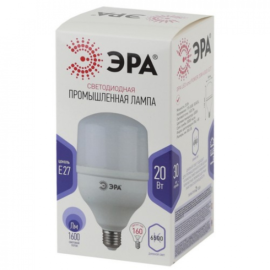 Лампа светодиодная ЭРА STD LED POWER T80-20W-6500-E27 E27 / Е27 20Вт колокол холодный дневной свет - 1