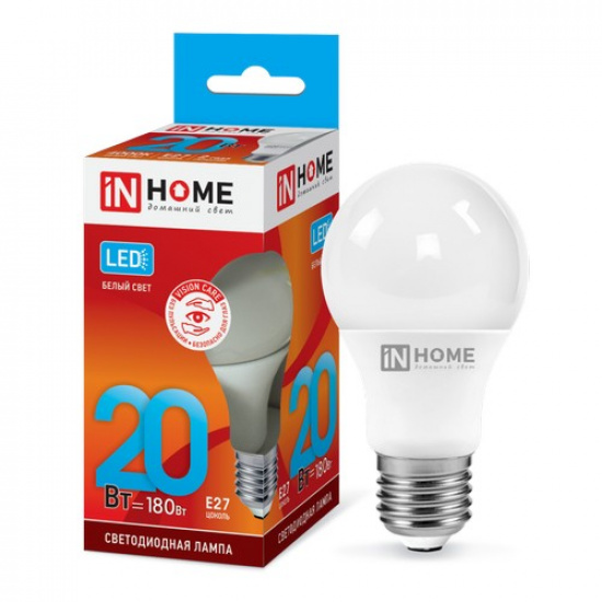 Лампа светодиодная LED-A60-VC 20Вт 230В Е27 4000К 1900Лм IN HOME - 1