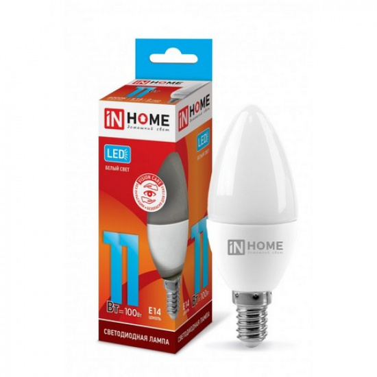 Лампа светодиодная LED-СВЕЧА-VC 11Вт 230В Е14 4000К 1050Лм IN HOME - 1