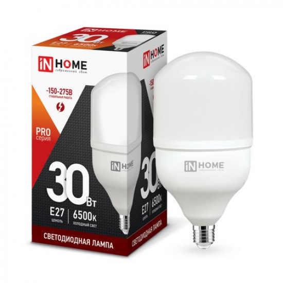 Лампа светодиодная LED-HP-PRO 30Вт 230В Е27 6500К 2850Лм IN HOME - 1