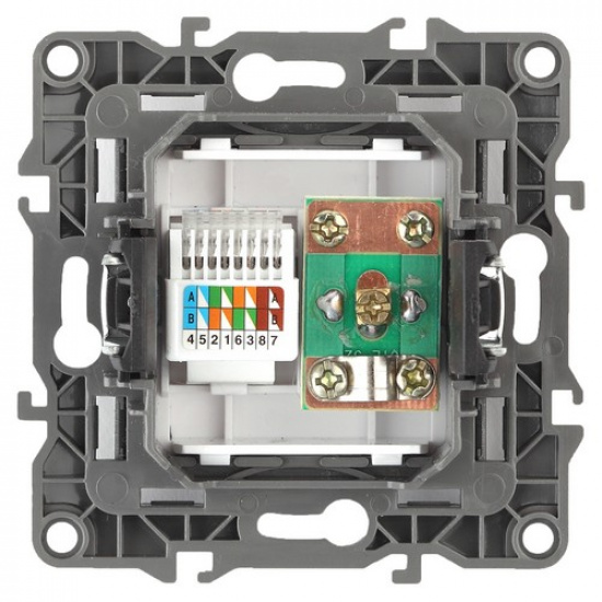 12-3110-02 ЭРА Розетка комбинированная RJ45+TV, IP20, Эра12, слоновая кость (10/100/3200) - 1