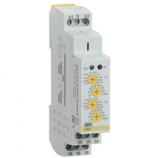 Реле времени ORT 2 контакта 2 уставки 12-240В AC/DC IEK - 1