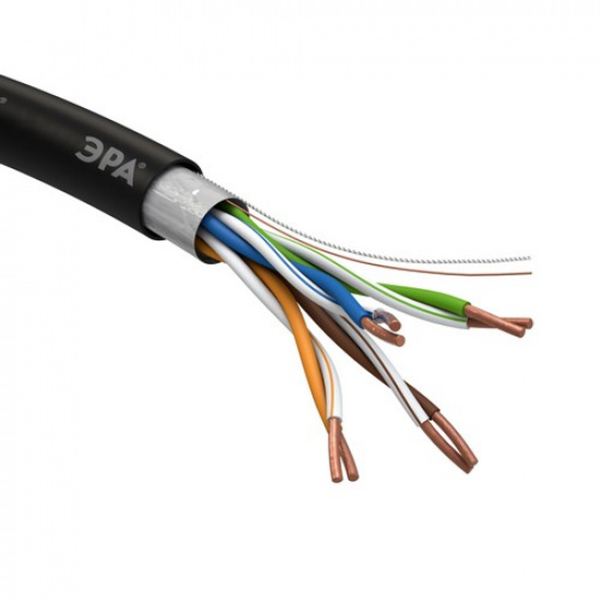 Кабель витая пара ЭРА SIMPLE F/UTP 4x2x24AWG Cat5e CU PE OUTDOOR 305 м FL-4-PE - 1