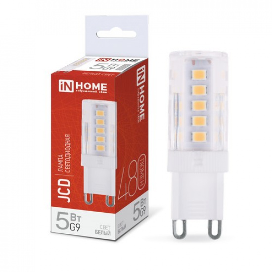 Лампа светодиодная LED-JCD 230В 5Вт G9 4000К 480Лм IN HOME - 1