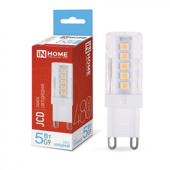 Лампа светодиодная LED-JCD 230В 5Вт G9 6500К 480Лм IN HOME - 1