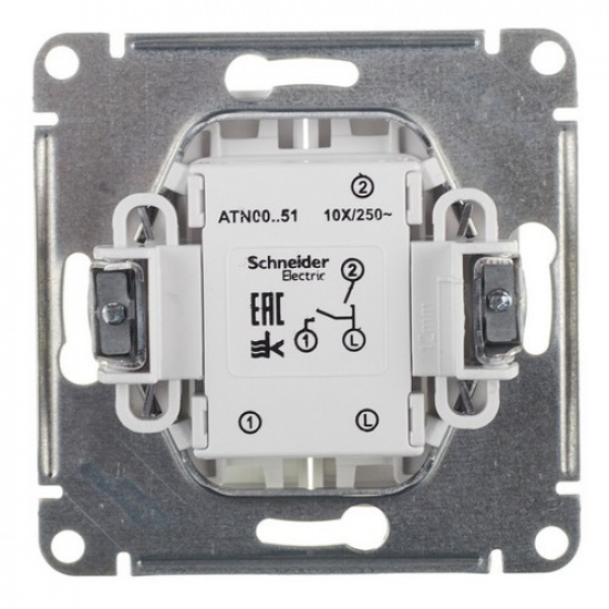 Выключатель 2-кл. 10А, белый  ATLAS DESIGN 1034269 - 1