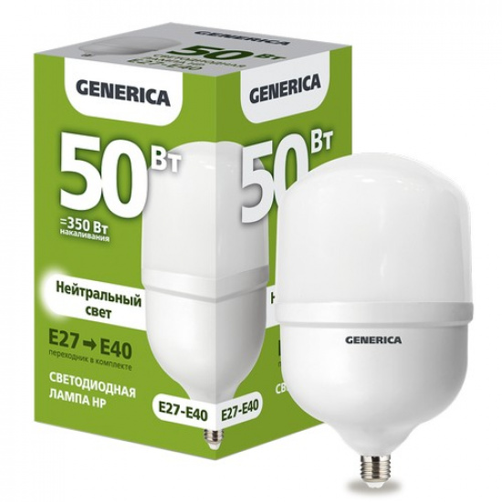 Лампа светодиодная HP 50Вт 230В 4000К E27-E40 GENERICA - 1