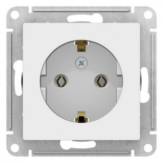 Розетка 2P+E, 16А, белый  ATLAS DESIGN 1034274 - 1