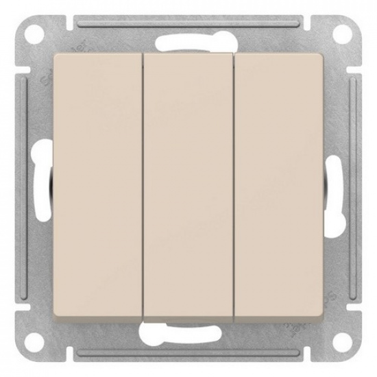 Выключатель 3-кл. 10А, бежевый  ATLAS DESIGN 1034337 - 1