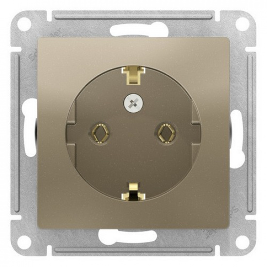 Розетка 2P+E, 16А, шампань  ATLAS DESIGN 1034461 - 1