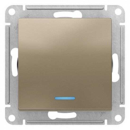 Выключатель 1-кл. с подсветкой 10А, шампань  ATLAS DESIGN 1034468 - 1