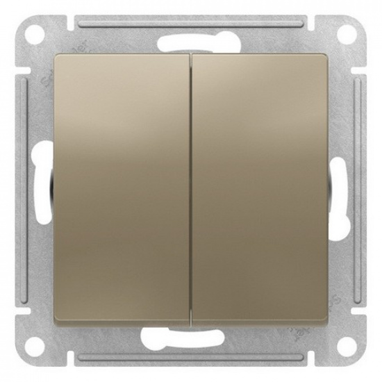 Выключатель 2-кл. 10А, шампань  ATLAS DESIGN 1034456 - 1