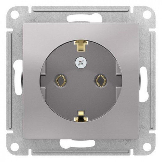 Розетка 2P+E, 16А, алюминий  ATLAS DESIGN 1034375 - 1