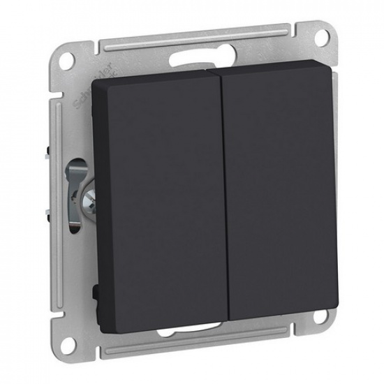 Переключатель проходной 2-кл. СП AtlasDesign 10А IP20 (сх. 6/2) 10AX механизм карбон - 1