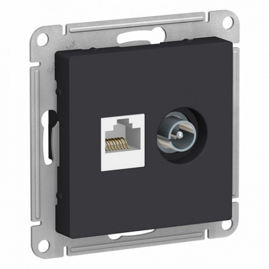Розетка TV+PC cat.5e, карбон  ATLAS DESIGN 1034661 - 1