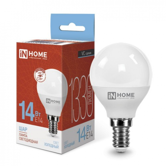 Лампа светодиодная LED-ШАР-VC 14Вт 230В E14 6500K 1330Лм IN HOME - 1