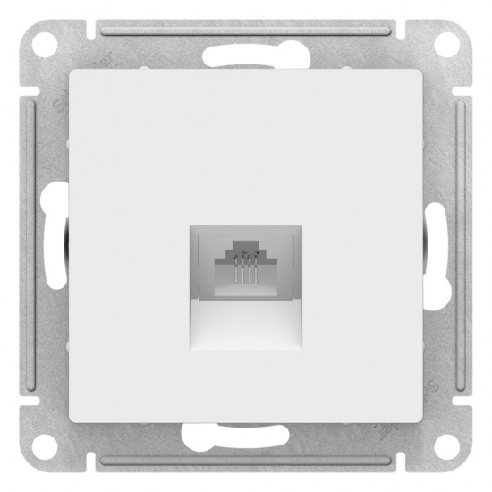 Розетка телефонная 1-м СП AtlasDesign RJ11 механизм бел. SE - 1