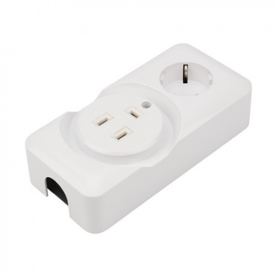Розетка РШ/Евро двойная для электрической плиты 32А/16A, 250В, 2Р+РЕ (ОУ) белая REXANT - 1