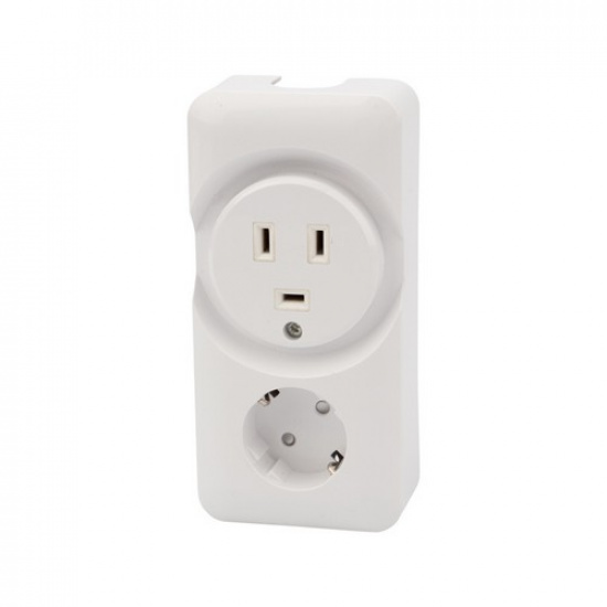 Розетка РШ/Евро двойная для электрической плиты 32А/16A, 250В, 2Р+РЕ (ОУ) белая REXANT - 1