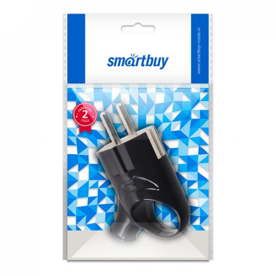 Вилка Smartbuy, с кольцом с заземлением черная 16А 250В (SBE-16-P03-b)/480 - 1
